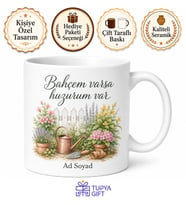 Kişiye Özel Bahçe Keyfi Baskılı Seramik Kupa Bardak Hediye