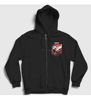 Presmono Unisex Siyah Symbols Rock Kmfdm Fermuarlı Kapüşonlu Sweatshirt 540158tt