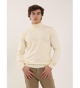 Kemik Erkek Slim Fit Düz Klasik Tam Balıkçı Yaka Triko