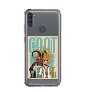 Samsung Galaxy M21 Uyumlu Lionel Messi Desenli Şeffaf Telefon Kılıfı