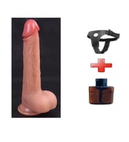 LilituShop 21 cm Belden Bağlamalı Manyetik Şarjlı Çift Katmanlı Uzaktan Kumandalı Titreşimli Silikon Penis