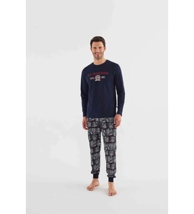 U.s Polo Assn 18634 Erkek Yuvarlak Yaka Uzun Kollu Pijama Takımı