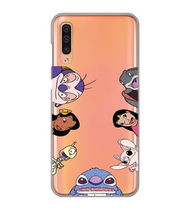 Samsung Galaxy A50 - A30S Uyumlu Stitch Tüm Karakterler Tasarımlı Şeffaf Telefon Kılıfı