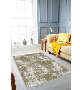 Yeşil Sade Desensiz Kaymaz Tabanlı Dekoratif Halı SS08 - 100 x 160 cm