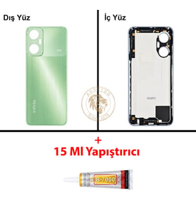Infinix Hot 20 5G Yeşil Uyumlu Arka Kapak + B7000 Yapıştırıcı Arka Cam Batarya Pil Kapağı Back Cover
