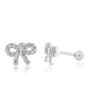 Kurdele Gümüş Piercing (Beyaz)