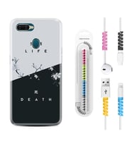 Oppo A5S A15 A16 A54 A55 A73 A74 Kılıf Kablo Koruma Spiral Silikon Life and Death 1339
