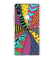 PrintiFy Xiaomi Mi 8 SE ile Uyumlu 1mm Slim Fit Retro Renkler 4 Baskılı Şeffaf  Kılıf