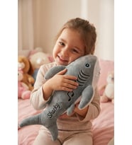 Müzikli Baby Shark Peluş Oyuncak 20 cm - Şarkı Söyleyen Yumuşak Uyku Arkadaşı (Gri)