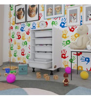 Kenzlife sepetli mutfak dolabı ruberu byz 074x45x30 banyo oyuncak çamaşır beyaz 5 li sepet (Karışık)