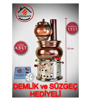 Bakır Görünümlü Semaver Odunlu Çay Semaveri Kömürlü Çay Semaveri Odunlu Semaver Kömürlü Semaver