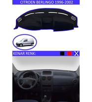 Citroen Berlingo 1996-2002 Modelleri İçin Uygun Torpido Koruma Halısı Siyah Kenar Renk Mavi