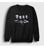 Presmono Unisex Siyah Band Staind Sweatshirt 429558tt
