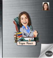 Kişiye Özel Avukat Kadın Ahşap Magnet -2