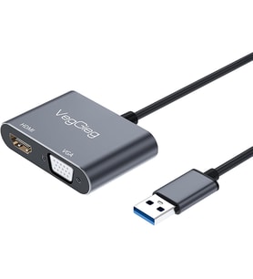 USB-A to 4K 30Hz HDMI ve 1080P 60Hz VGA Görüntü Çevirici Kablo