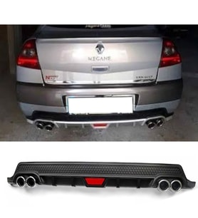 Renault Megane 2 Siyah Difüzör Difizör Yuvarlak Egzoz Görünüm Kulaklı Tip 2002-2009