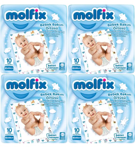 Molfix Bebek Bakım Alt Açma Örtüsü 4 Lü Set 40 Adet (4Pk*10)