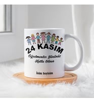 Öğretmenler Günü İçin Kişiye Özel Porselen Kupa Bardak - BY-KP-0000284 (Beyaz)