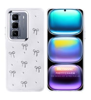 Microsonic Infinix Hot 50 Pro Plus Kılıf PrettyCharm Bow (Gümüş)