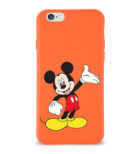 Apple iPhone 6S Plus  Lansman Kılıf Mickey Mouse Tasarımlı Altı Kapalı İçi Kadife Kaplı  Kapak (Şeffaf)