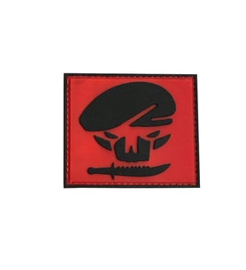 Single Sword BERE-BIÇAK Plastik Patch - Peç 6Cm X 6Cm KIRMIZI