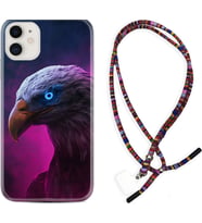 Apple iPhone 11 12 13 Mini Kılıf Boyun Asklı Rasta Silikon Kartal 1622