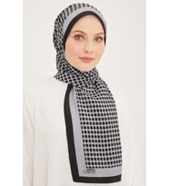 Armine Petek Modal Şal Siyah Gri (Siyah - Gri - Beyaz)