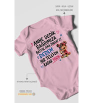 Anneye ve dedeye özel Kısa Kollu Bebek Body %100 Pamuk