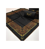 Ekose Desen Black Seri Twill Eşarp Eşarp Askısı ile Birlikte 90x90 cm Somon Krem