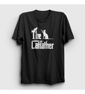 Presmono Unisex Beyaz The Catfather Hediye Kedi Babası T-Shirt 534461tt (Siyah)