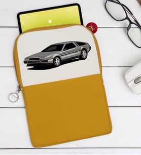 BK Gift Klasik Araç Tasarımlı Taşınabilir Koruyucu Tablet Kılıfı & Organizer Çanta - Sarı-6