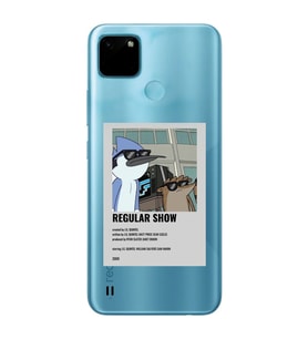 Realme C21Y/C25Y Uyumlu Regular Show Mordecai ve Rigby Desenli Şeffaf Telefon Kılıfı