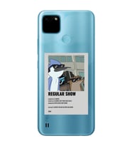 Realme C21Y/C25Y Uyumlu Regular Show Mordecai ve Rigby Desenli Şeffaf Telefon Kılıfı