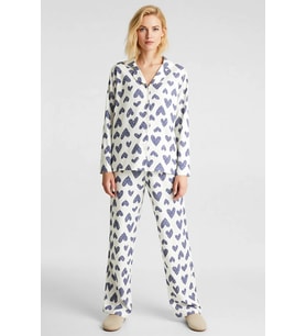 Kadın Gömlek Yaka Standart Kol Regular Kalıp Pijama Takımı Fonksiyonel Kaliteli %100 Pamuk