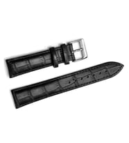 Seiko Saat Uyumlu 22  milim Croco   Siyah Renk Deri
