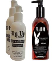 Hintohu Hipup Hip Enlargement Cream Kalça Kaldırma , Vücut Kremi 120 ml 2 Adet+Playboy Masaj Yağı 12