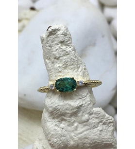 GREEN TOPAZ MİNİMAL YÜZÜK - AK831