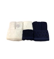 Royam Cotton Paris Jakarlı Pamuklu 6 Parça Aile Bornoz Seti (Lacivert)