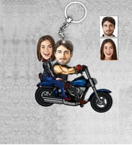 Kişiye Özel Motorcu Sevgili Ahşap Anahtarlık-3