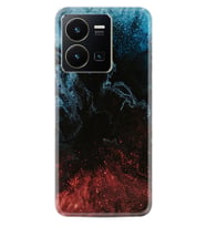 Vivo Y35 Kılıf Resimli Desenli Baskılı Silikon Red Blue Black Abstact 1386