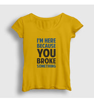 Presmono Kadın Sarı Broke Developer Yazılımcı T-Shirt 331247tt (Sarı)