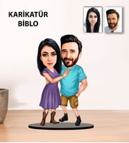 Kisiye Özel Sevgili Evli Karikatür Biblo KB4