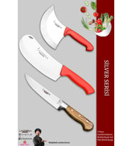 Lazbisa Silver Serisi Mutfak Bıçak Seti Et Ekmek Sebze Pizza Börek Pide Salata 3 Lü Set ( Mft-8657)