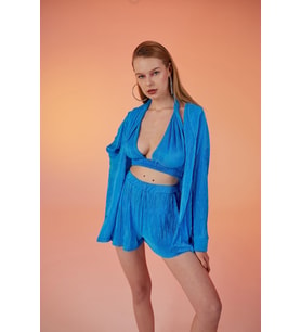 Markano Comfy Oversize Gömlek Mavi