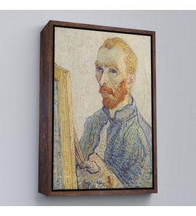 Çerçeveli Vincent van Gogh - Otoportre Tablo (Altın)