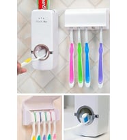 New and Single Diş Macunu Sıkacağı 5'li Fırça Tutucu Diş Macunu Sıkma Makinesi Fırça Tutucu Banyo Diş Fırçalığı