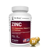 Dr. Berg Zinc 30mg (ÖSG ÖZEL SPORCU GIDALARI) for Men & Women - Chelated Zinc for Immune, Skin, Hair, & Nails Support* - 60 Capsul.Abd Menşei.47.