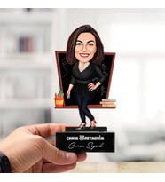 Kişiye Özel Güzeller Güzeli Canım Öğretmenim Karikatürlü Biblosu