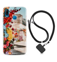Huawei P20 Lite Mate 10 20 Lite Pro P40 Lite KılıfBoyun Askılı Silikon Gerçek Çiçekler 1743