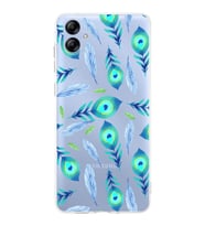 PrintiFy Samsung Galaxy A04e ile Uyumlu 1mm Slim Fit Nazar Boncuğu 3 Baskılı Şeffaf  Kılıf